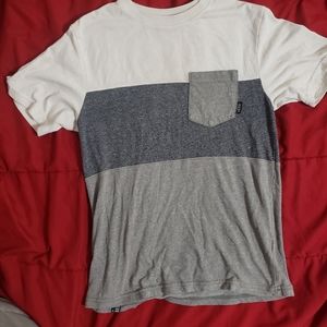 Van's Kids White and Gray Striped Tee